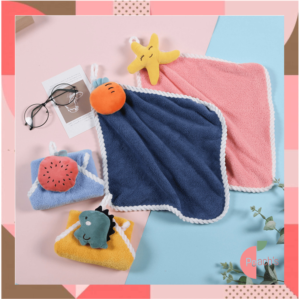 PEACHs - H6652 Character Hanging Hand Towel / Microfiber Hanging Towel / Multifunctional Kitchen Tow