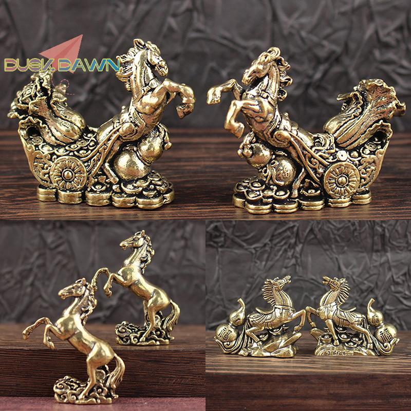  Bronze Horseเดสก์ท็อปตกแต่งห้องนั่งเล่นโต๊ะน้ําชาประติมากรรมโลหะหัตถกรรมตกแต่งบ้านจีน Zodiac Horse รูปปั้น