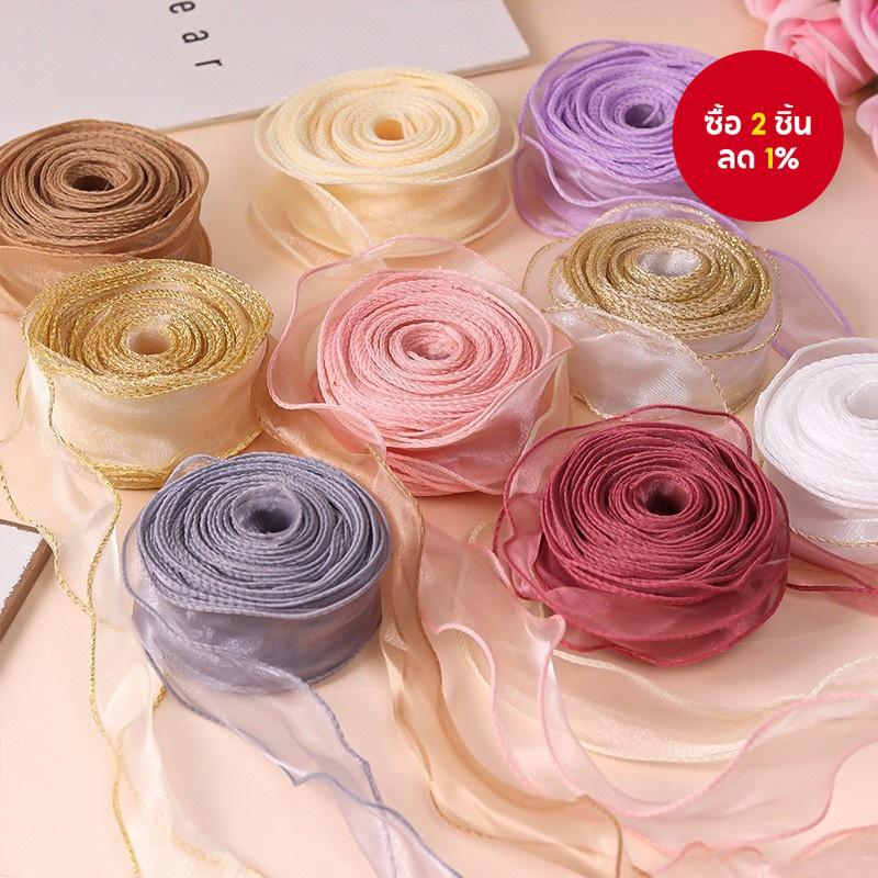 สีฟ้าเบลล์ดอกไม้โปร่งใสเส้นด้ายแข็งริบบิ้นแฟชั่นริบบิ้นขาย