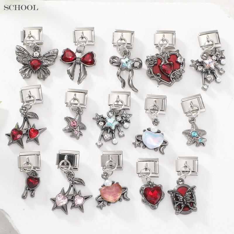 จี้.charm อิตาเลียน สำหรับสร้อยข้อมือสแตนเลส ขนาด 9 มม. สไตล์เรโทร พร้อมทำเองได้ง่าย