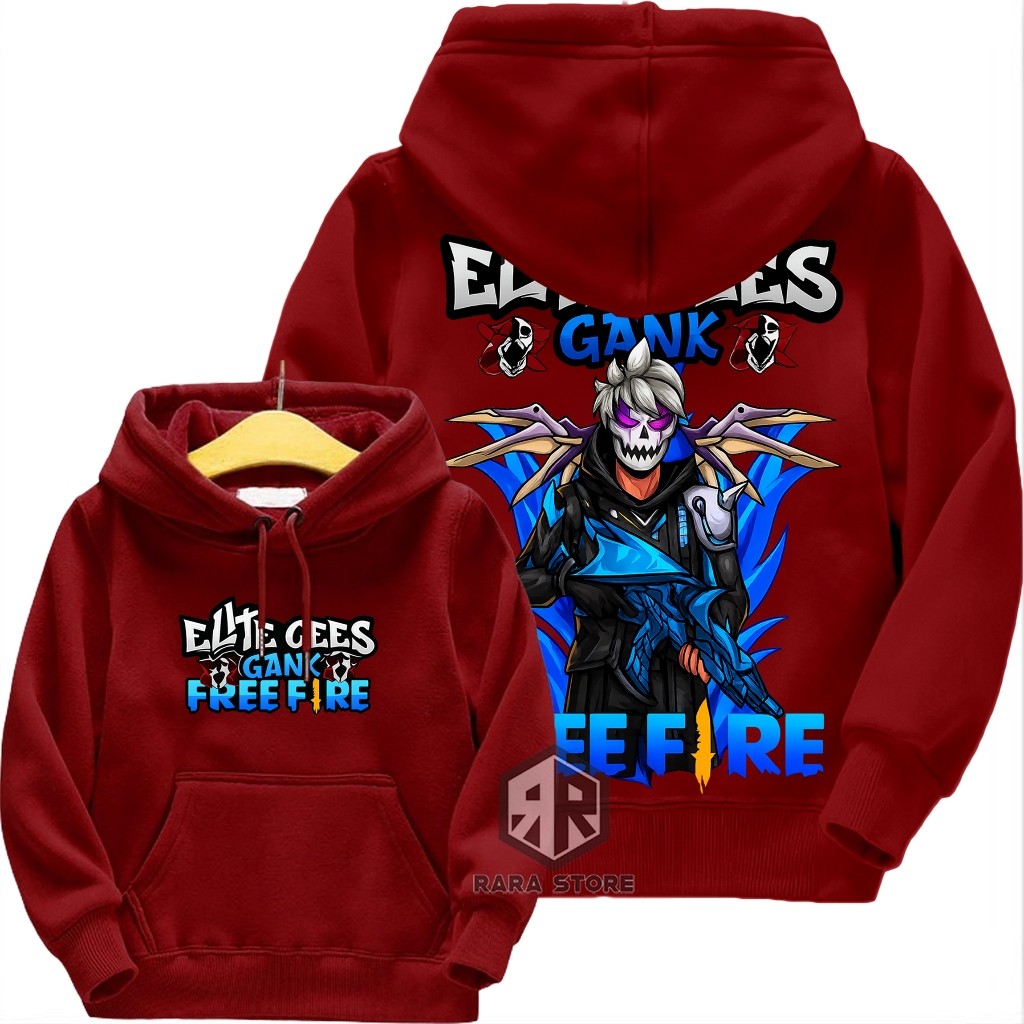 เสื้อกันหนาวมีฮู้ดเด็ก อายุ 2-13 ปี Free Fire Elite Cees Gank เสื้อยืดเด็ก Sg 2 One PuchS-5XL