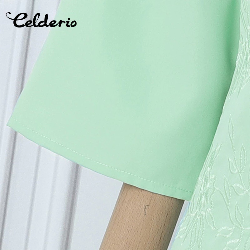 Celderio เสื้อเชิ้ตแขนสั้นผู้หญิง ลายดอกไม้ thumbnail 7