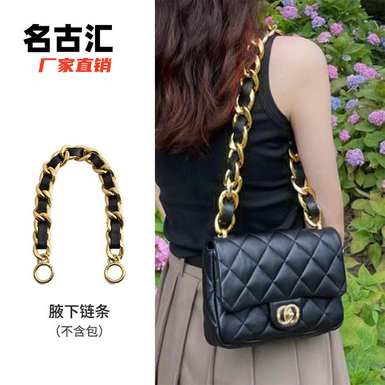 22s โซ่หนา CF square fat Mini กระเป๋าใต้วงแขนฉัน 22s สร้อยคอสร้อยคอ CFs方子mini under Pack Gold Metal 