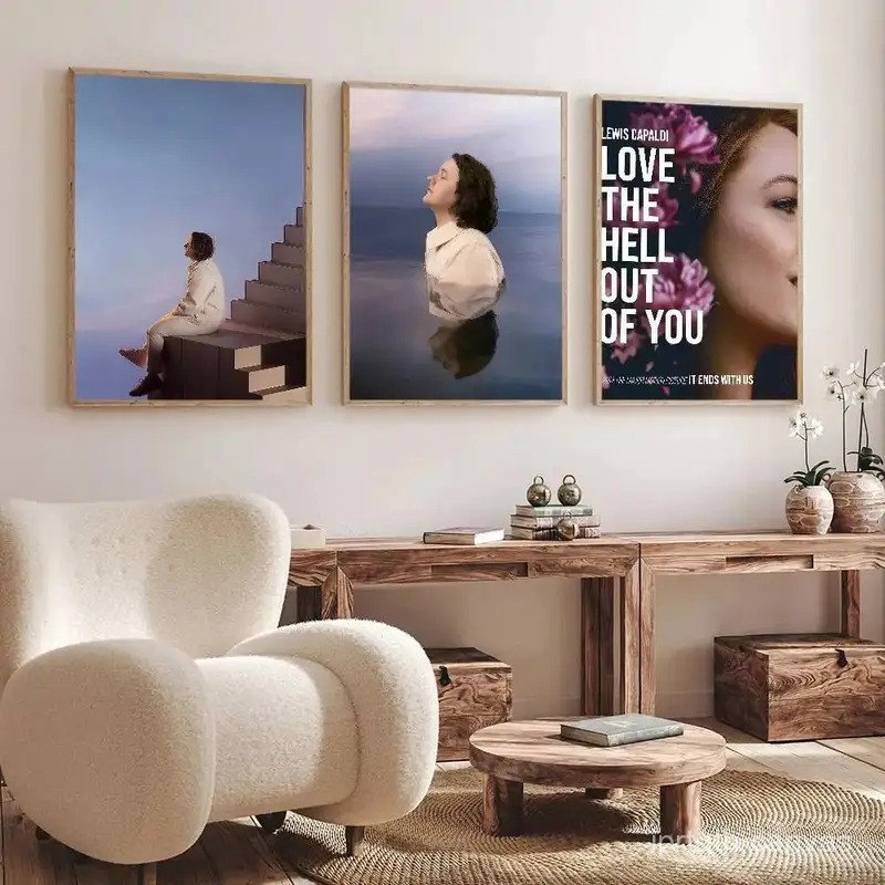 นักร้อง Lewis Capaldi โปสเตอร์ Wall Art Decor สําหรับห้องนั่งเล่นห้องนอน Office และ Bar Spaces Hiasa