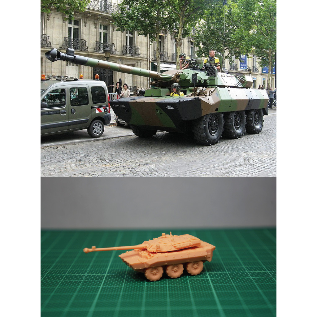1/144 High-Definition Red Wax Board ฝรั่งเศส/Hyundai AMX-10RC ล้อหุ้มเกราะ Reconnaissance Vehicle
