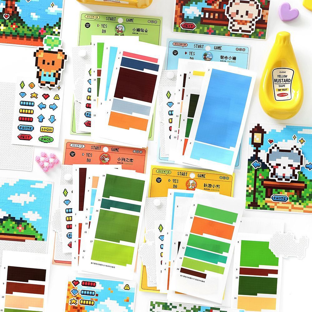 พร้อมสต็อก 6 แผ่นลงใน Doudou หกสติกเกอร์กระสุนสนุก Doudou Handmade diy Doudou วัสดุสติกเกอร์หนังสือ 