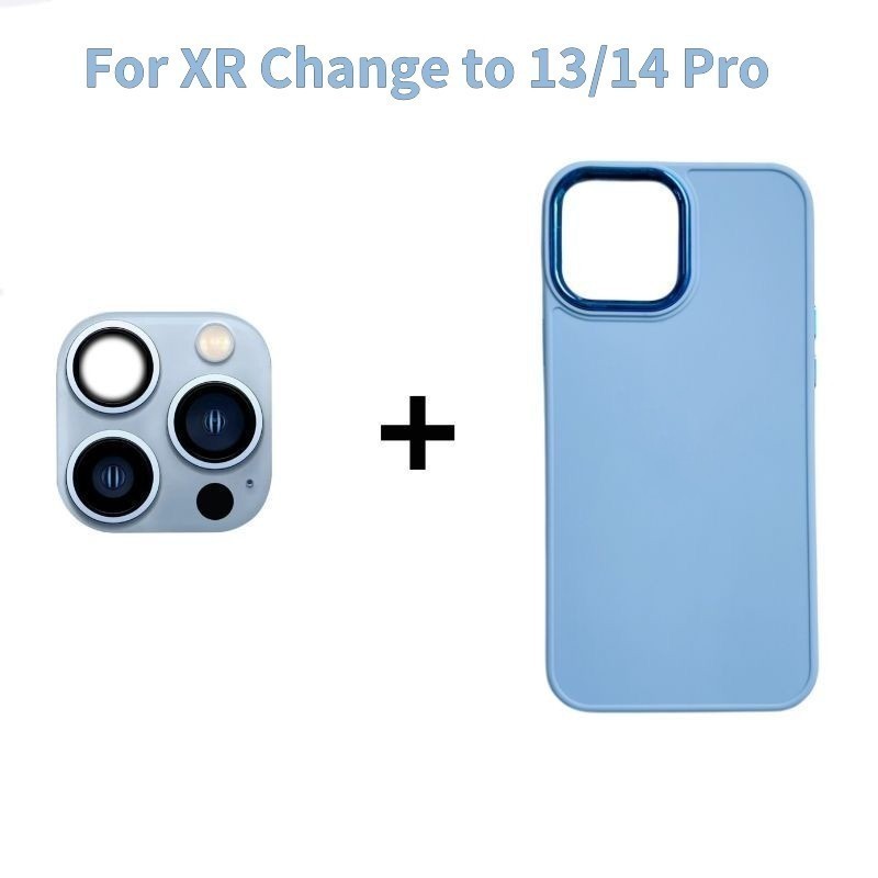 เหมาะสําหรับ iPhone XR ดัดแปลงเลนส์ + เคสโทรศัพท์เหมาะสําหรับ 13 Pro/14 Pro สามการออกแบบกล้อง HD กระจกนิรภัยเลนส์ฟิล์มป้องกัน M
