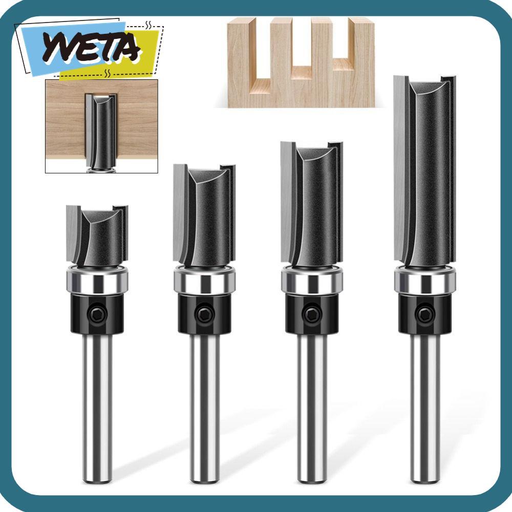YVETA Router Bit, 6 มม. 1/4" Shank Bearing Line Cutter, Straight Copy Trimming Cutter
