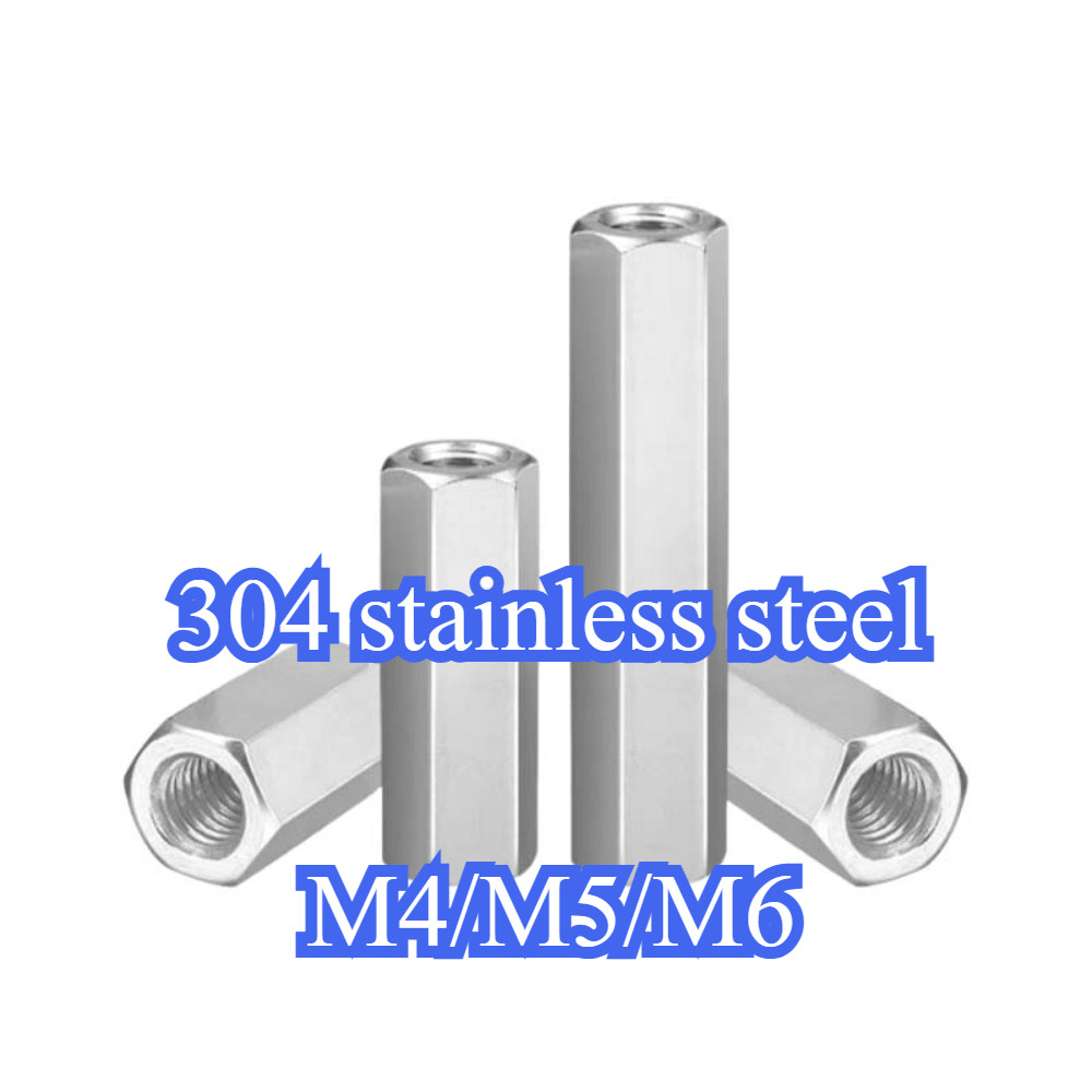 304 สแตนเลส double pass ฐานหกเหลี่ยม strut แยกคอลัมน์ถั่วคอลัมน์ยาวน็อตหกเหลี่ยม M4/M5/M6 THP-MB
