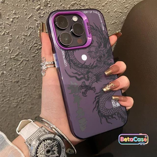 เคสโทรศัพท์ลายมังกรสีดำและขาวสุดเท่สไตล์แฟชั่น IMD สำหรับ iPhone 17 17pro 16 16pro 11 15 14 13 12 XR X XS Max 8 7Plus
