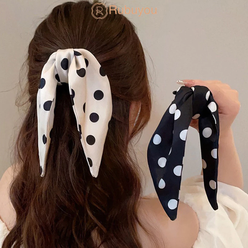Rubuyou กิ๊บหนีบผมโบว์ Polka Dot 2025 สไตล์เกาหลี