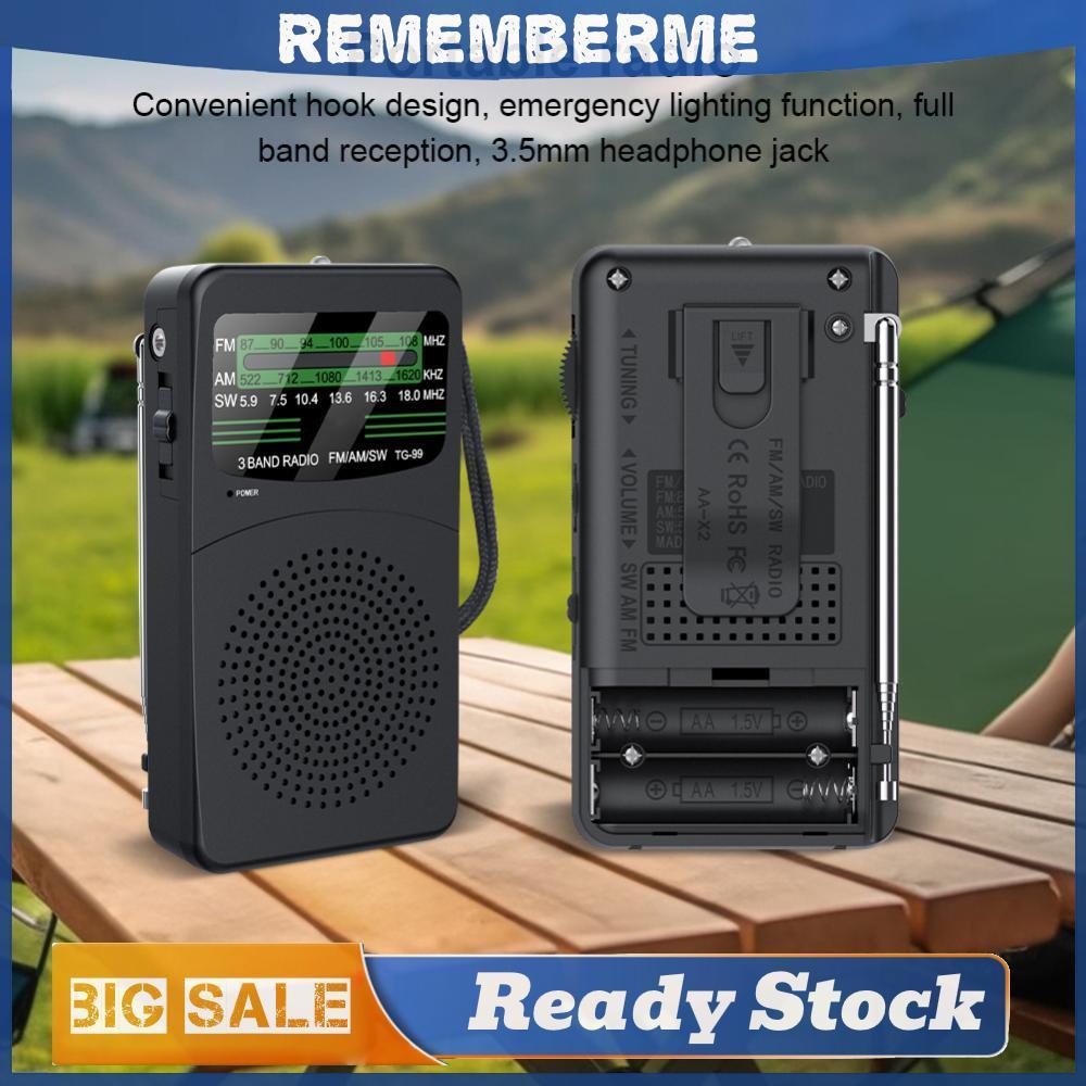 วิทยุ AM/FM/SW แบบพกพาแบตเตอรี่วิทยุพร้อมแจ็คหูฟังสําหรับตั้งแคมป์กลางแจ้งและของขวัญฉุกเฉินสําหรับผู