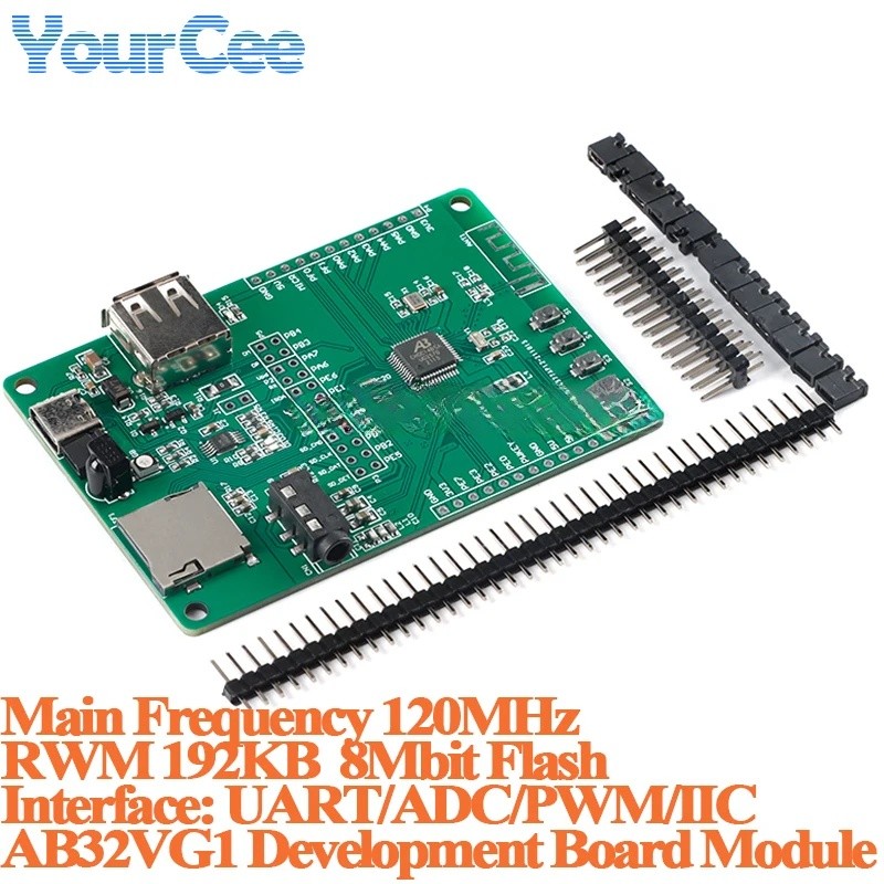 AB32VG1 บอร์ดพัฒนาโมดูล 32 บิต RISC-V Core 120MHZ RAM 192KB 8Mbit แฟลช RT-Thread Demo Board AB32VG1 