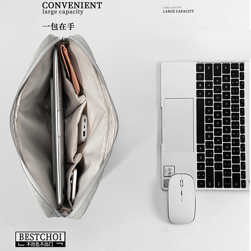 กระเป๋าแล็ปท็อปขนาด 16 นิ้วสำหรับผู้หญิง ออกแบบมาอย่างเรียบง่ายแต่อินเทรนด์หลายสี และมีช่องสำหรับใส่ iPad - รูปที่ 2