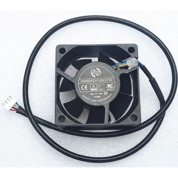 ยี่ห้อใหม่ ONG HUA 6025 พัดลม 6 ซม. 4 สาย Double Ball HA6025EH12BD-F00 12V 0.60A