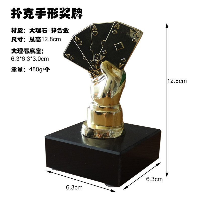 Texas Holdem Trophy Medal Trophy หินอ่อนอัลลอยด์ BLTZ