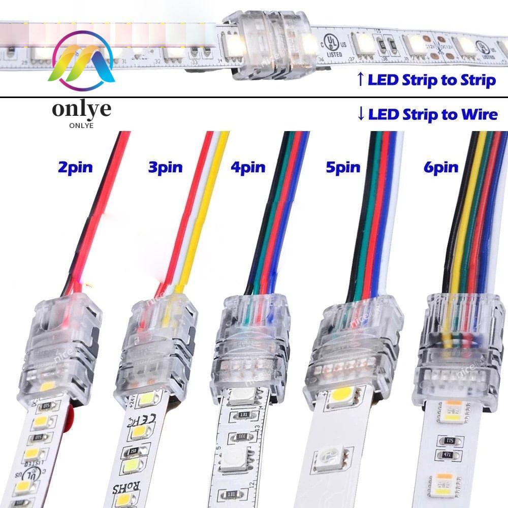 ONLYE LED Strip Connector 4pin 5pin 6pin Terminal Splice สําหรับ RGBW RGBWW 3528 การเชื่อมต่อสายไฟ