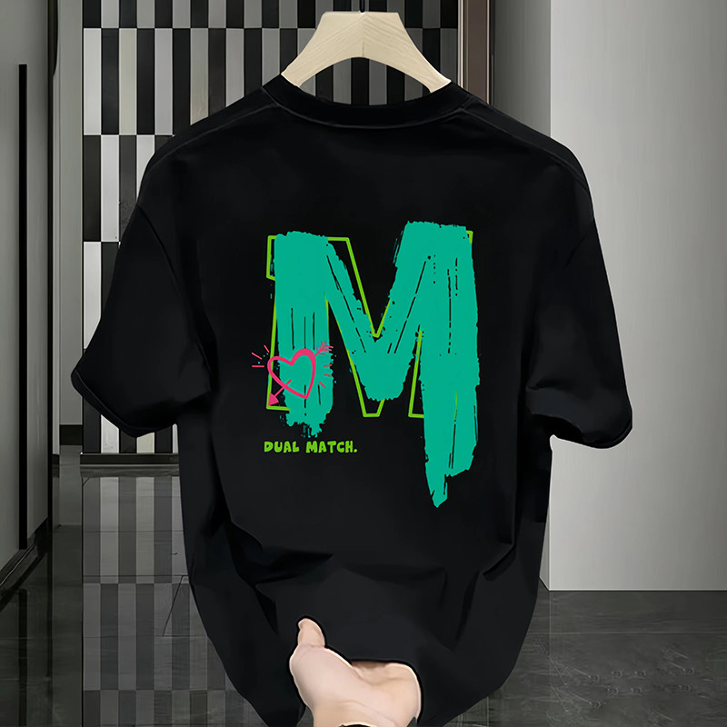 NKFS Men's Cotton Graphic Print T-Shirt | Breathable Round Neck Summer Streetwear Tee | Fashion Loos