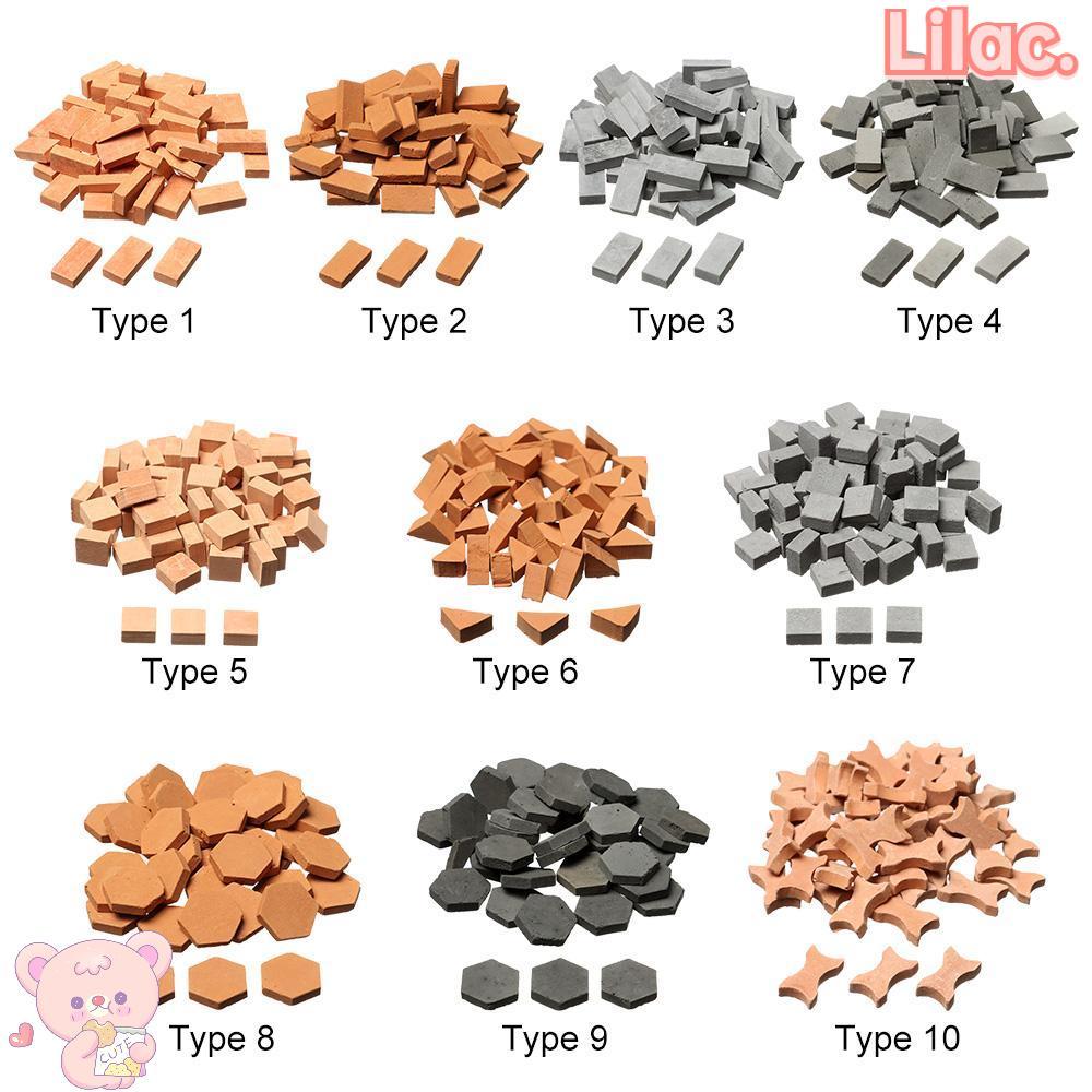 LILACC 40/50/70PCS Miniature อิฐทรายตารางทนทานทิวทัศน์ Modelling ฉากอุปกรณ์เสริม