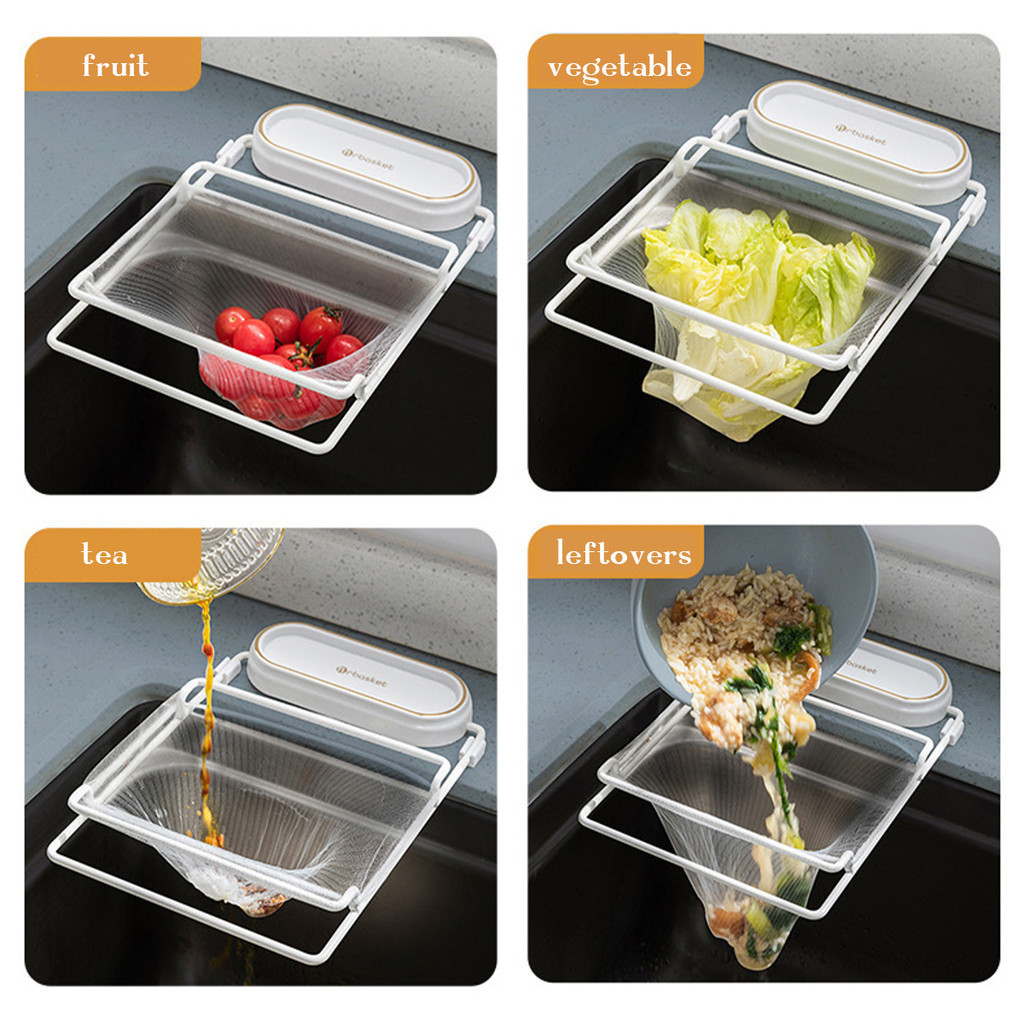 ตาข่ายกรองเศษอาหาร ไม่ต้องทำความสะอาดเศษอาหาร ถุงแยกอาหาร วัสดุสแตนเลส ตาข่ายรูละเอียด ใช้งานง่ายติดข้างอ่างล้างจาน - รูปที่ 6