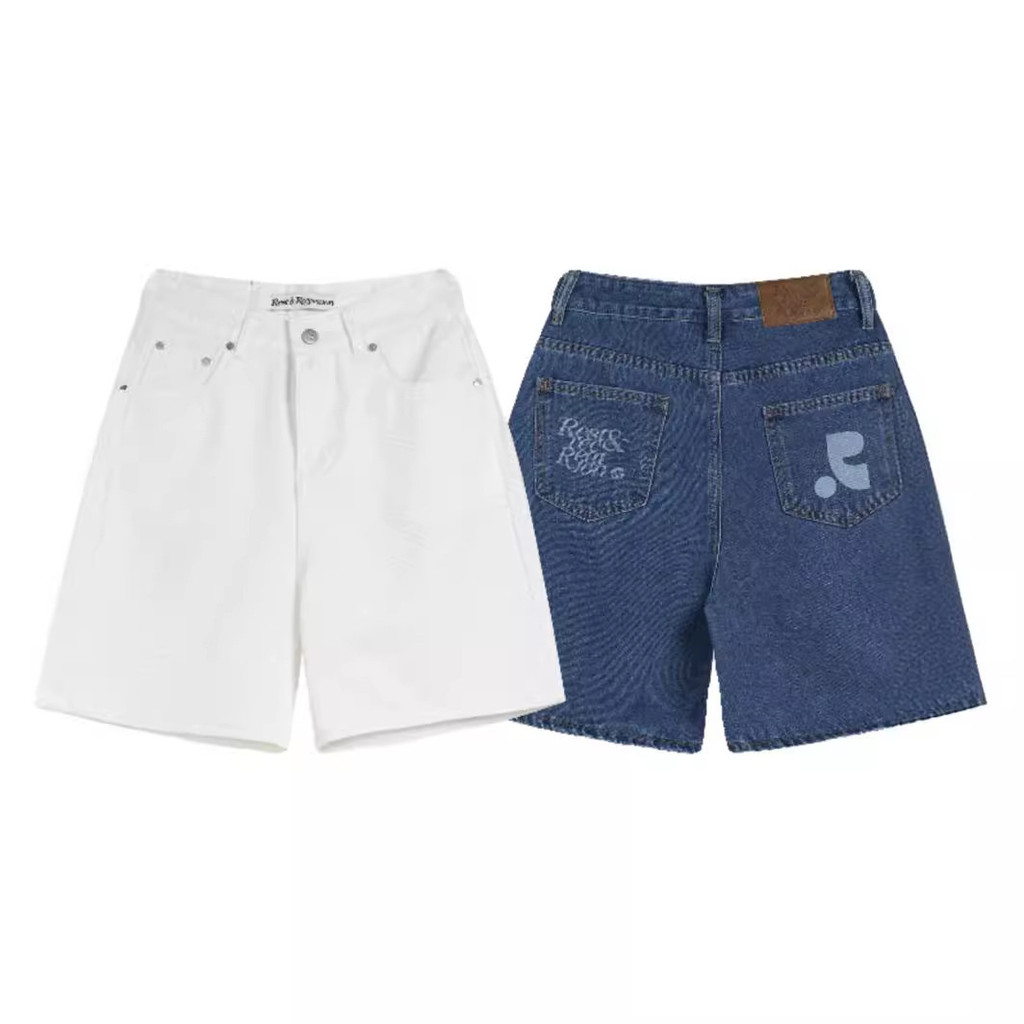 🚗พร้อมส่ง👚Rest&Recreation RR  กางเกงยีนส์ขาสั้น (ห้าส่วน)