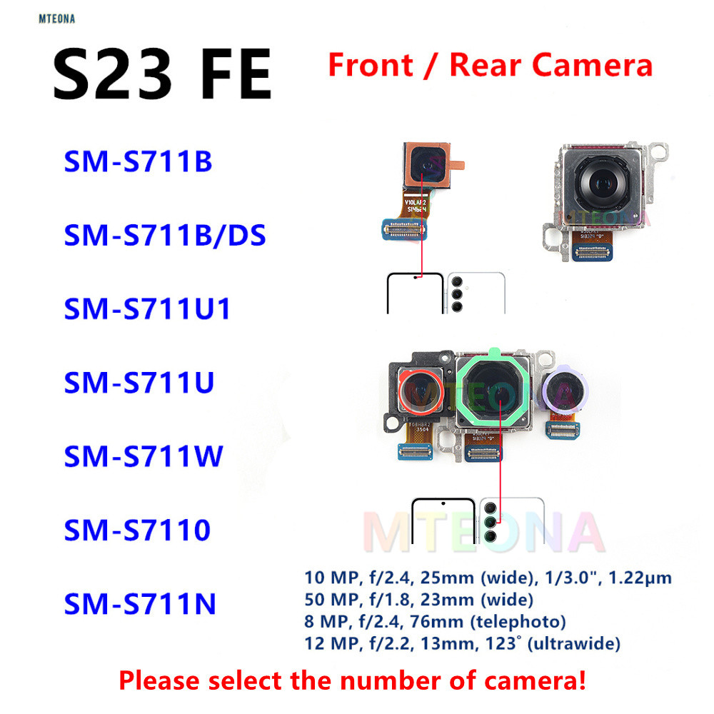ด้านหลังหลักด้านหน้า Selfie กลับ Telephoto โมดูลกล้อง Flex สําหรับ Samsung Galaxy S23 FE SM-S711 S71