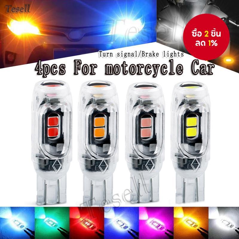 หลอดไฟ LED T10 สําหรับรถยนต์ 4 ชิ้น ใช้เป็นไฟเลี้ยว ไฟแสดงความกว้าง W5W 194 พร้อมเลนส์ 2835 5SMD