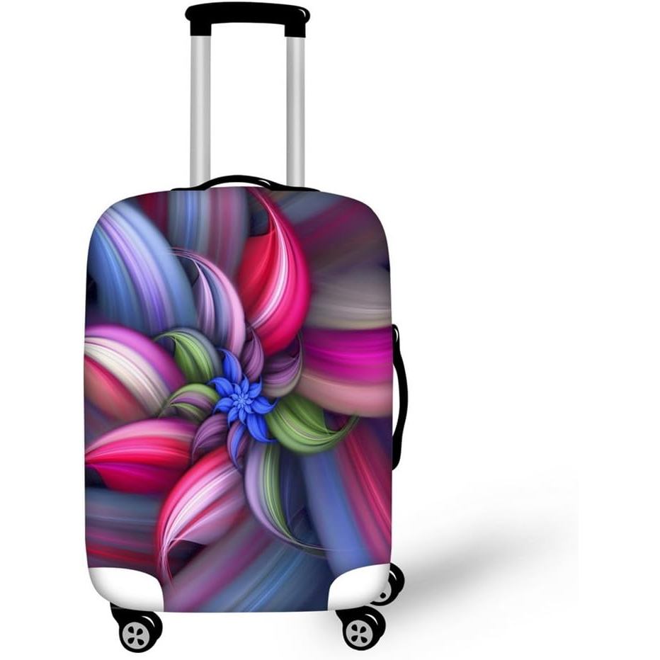 Flower 3D Printed Travel Luggage Cover Baggage Suitcase Protector Fit 22-25 Inch Luggage