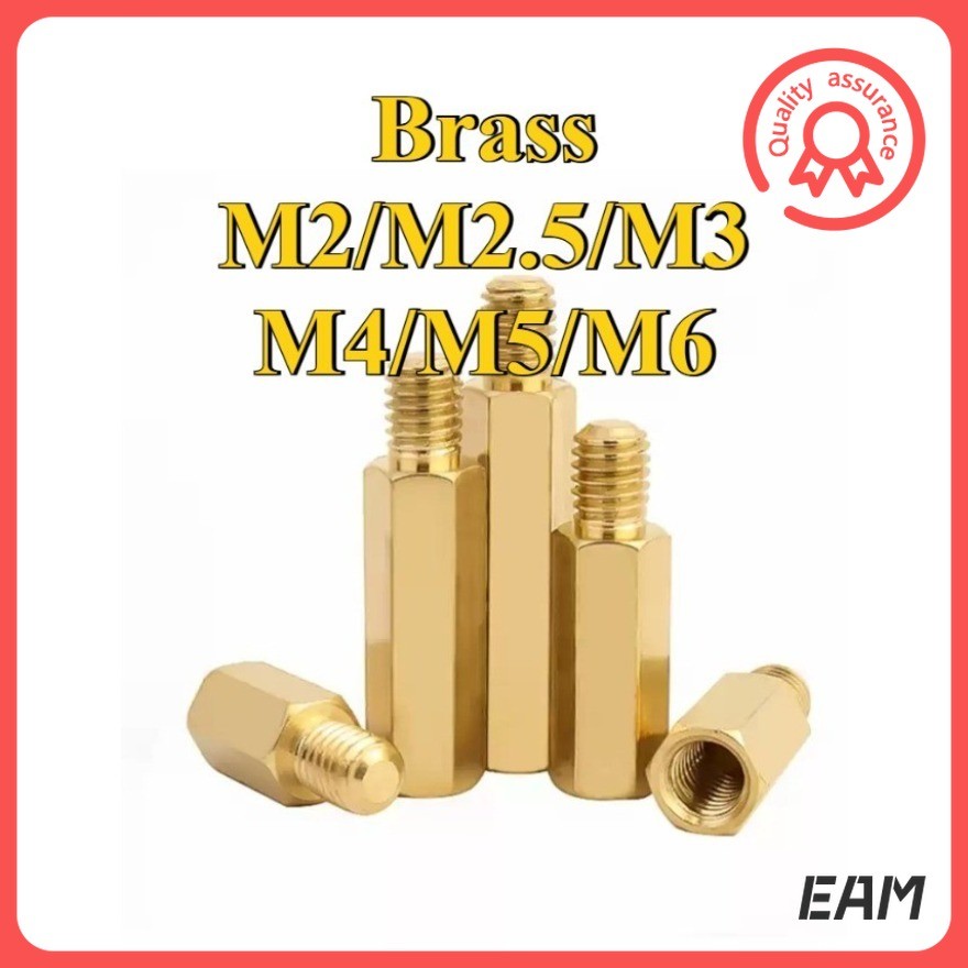 หกเหลี่ยมแยกคอลัมน์รอบ knurled คอลัมน์หกเหลี่ยมทองแดงคอลัมน์คู่ผ่านคอลัมน์ DIY ชุด M2-M6 EAM-FC