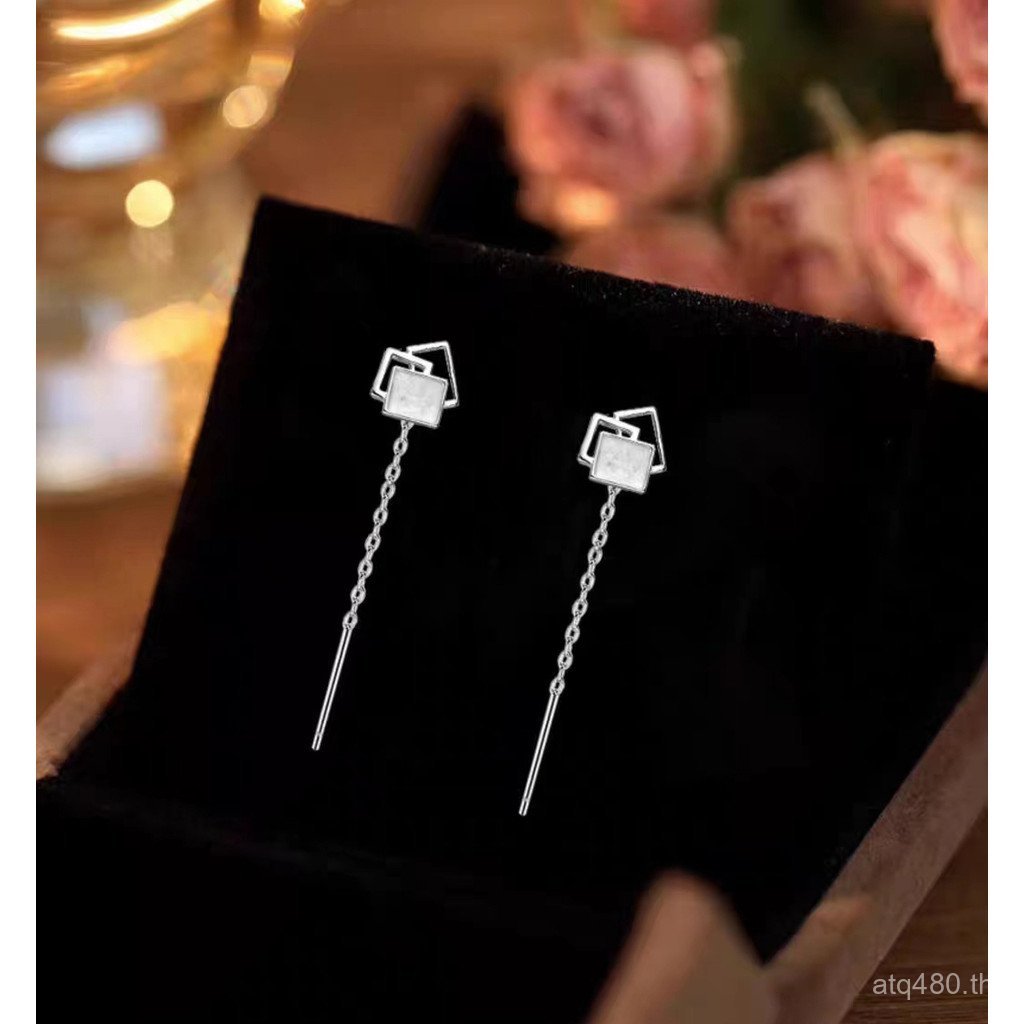 ต่างหู s999 หรูหรา ลายเรขาคณิต อีพ็อกซี่เคลือบเงา ดีไซน์สำหรับวัยทันสมัย UR2F