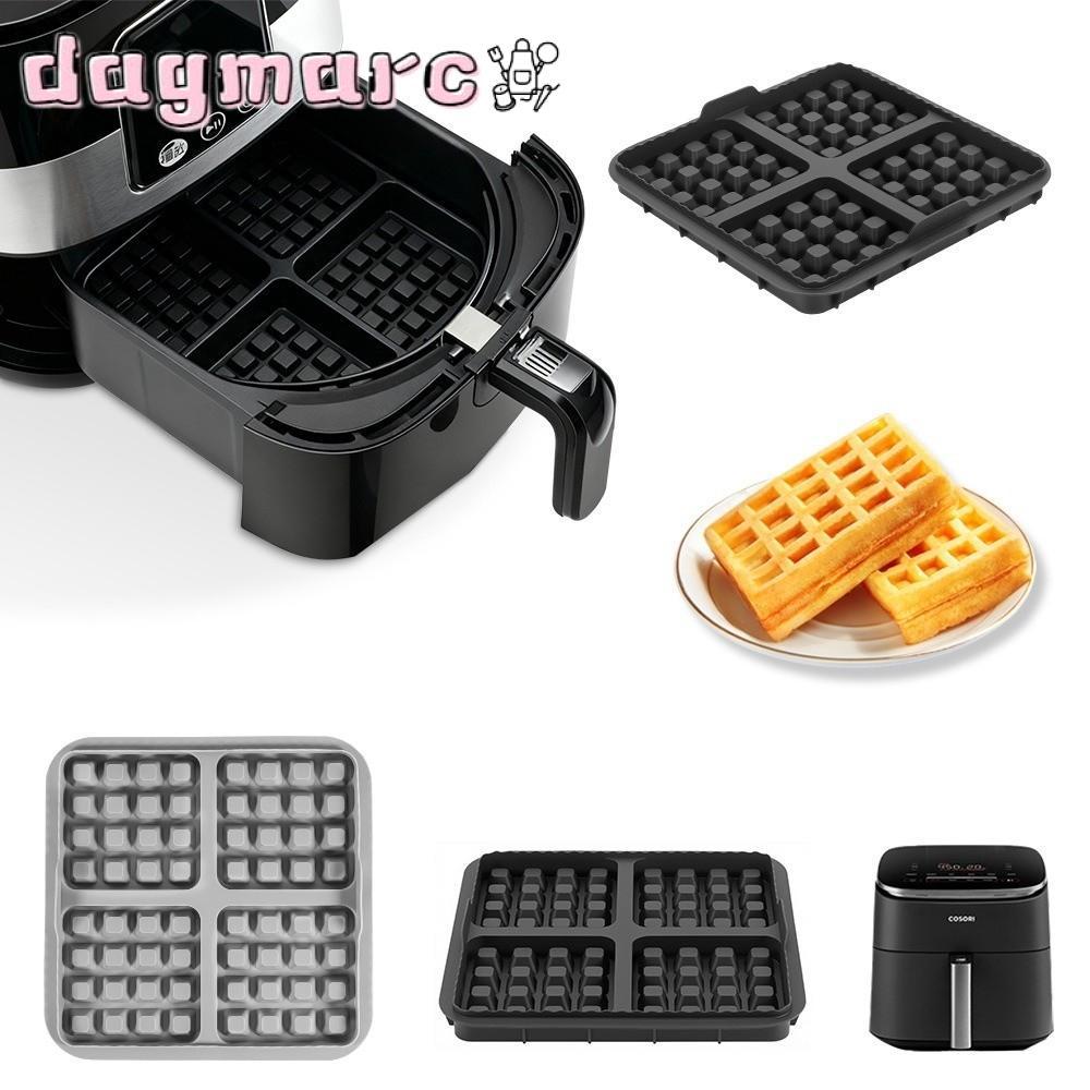 DAGMARC 1pcs Air Fryer เครื่องทําวาฟเฟิล,ซิลิโคนนํากลับมาใช้ใหม่วาฟเฟิลเบเกอรี่แม่พิมพ์,สแควร์วาฟเฟิ