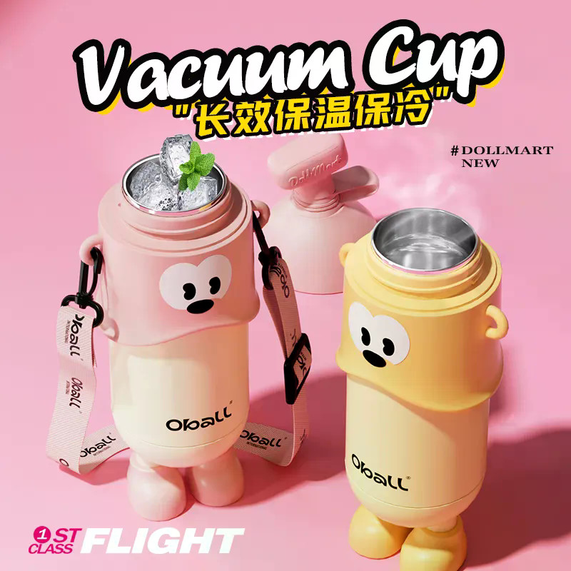 Oball Thermos Cup Doll Girls Children Students School Special Straw 316 Stainless Steel High-value W