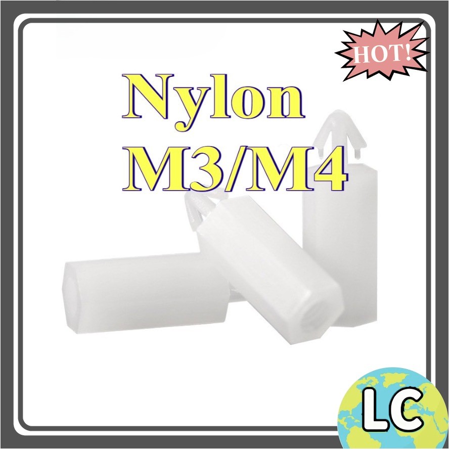 หัวเข็มขัดหกเหลี่ยมคอลัมน์ไนลอน M3 push-in PC บอร์ด spacer คอลัมน์ยกคอลัมน์เครื่องบินหัวพลาสติกแยกคอ