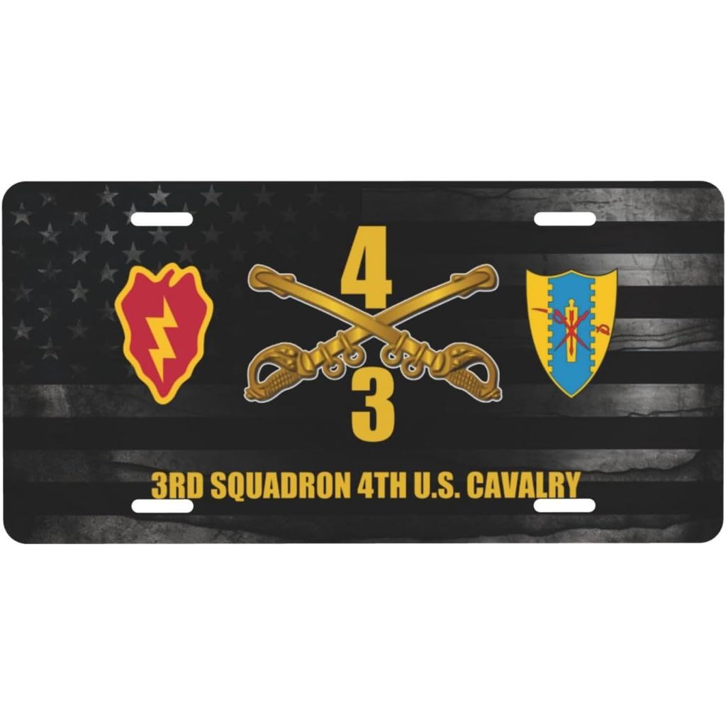 3rd Squadron 4th US Cavalry 25th Infantry Division ส่วนบุคคลด้านหน้าป้ายทะเบียนอลูมิเนียมเหมาะสําหรั