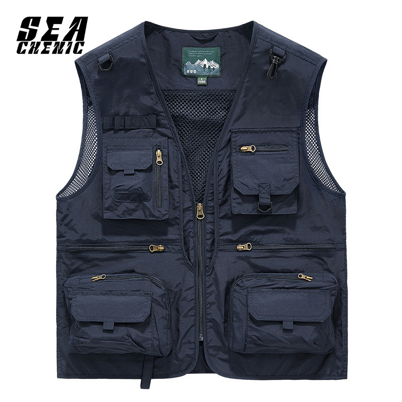 เสื้อกั๊ก SEACHENIC หลายกระเป๋า สำหรับใช้งานกลางแจ้ง เหมาะสำหรับการถ่ายภาพและเดินป่า