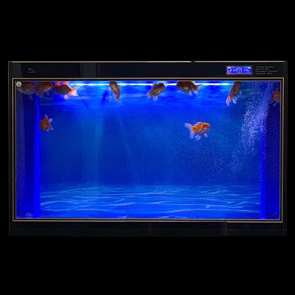 ELEBOX Aquarium Background Blue Black Fish Tank Background Picture 2 Sides Fish Backdrop for Aquariu