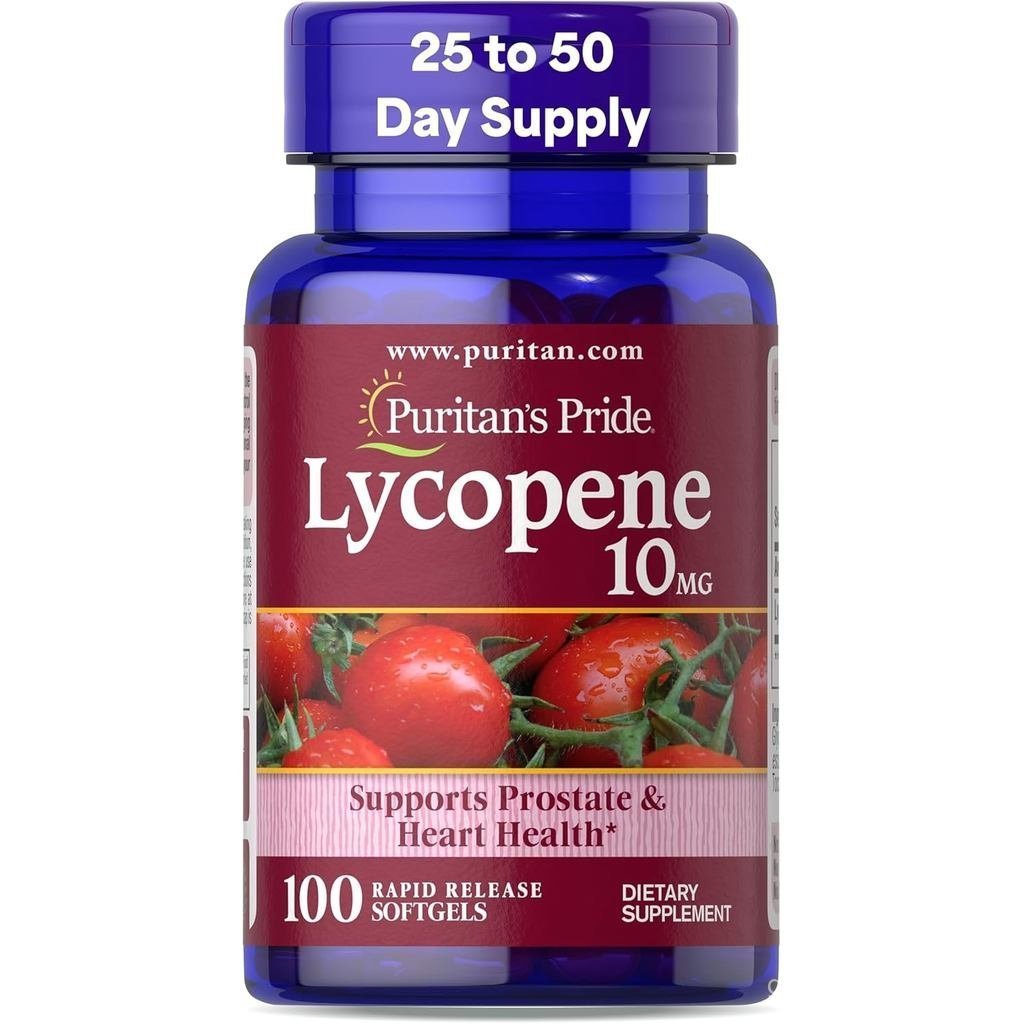 Puritans Pride Premium Lycopene 10mg, ผลิตภัณฑ์เสริมอาหารสําหรับต่อมลูกหมาก, สารต้านอนุมูลอิสระ, สุข