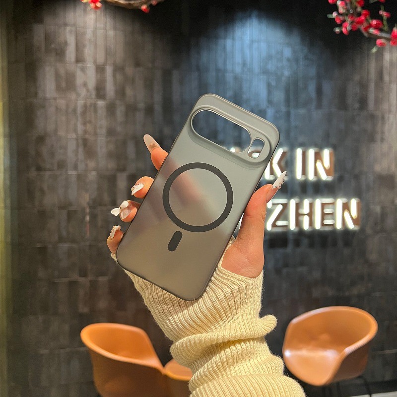 เคสแข็งพีซีใสฝ้าบางพิเศษสําหรับ Google Pixel 6 7 8 9 10 Pro กันกระแทกแม่เหล็กฝาหลังแบบใส - รูปที่ 2