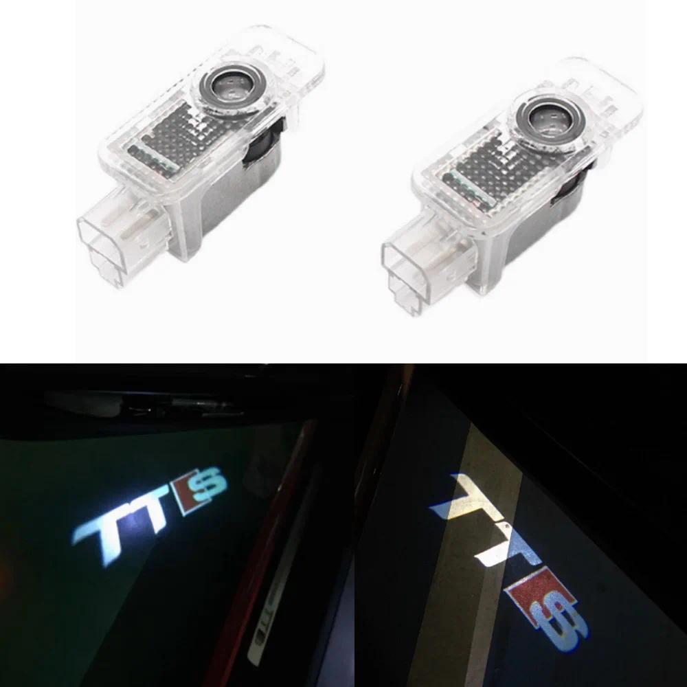 2PCS TTS สําหรับ AUDI ประตู AUDI Ghost Shadow Light TTS ยินดีต้อนรับ 2 ชิ้นประตู Courtesy โคมไฟสําหร