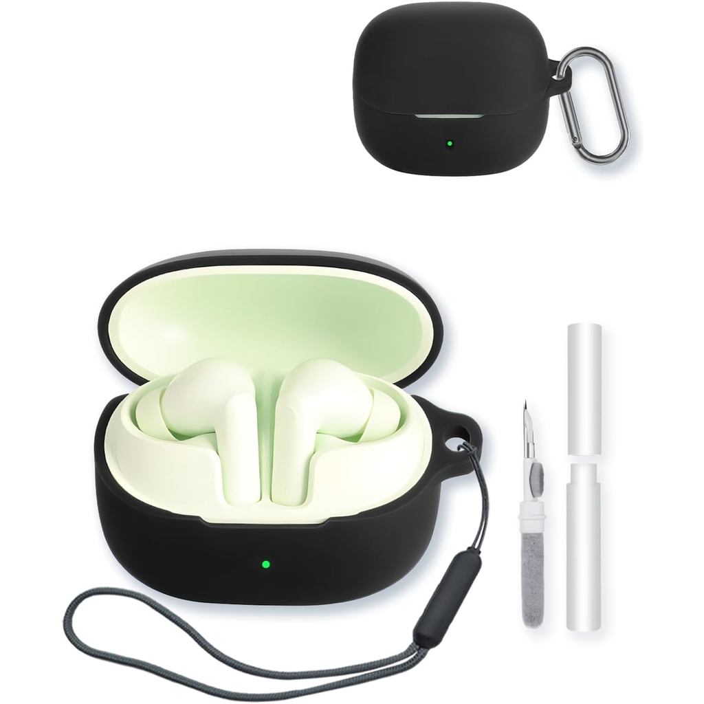 เคสสําหรับ Baseus Bass BP1 Pro หูฟังไร้สาย True, ป้องกันนุ่ม, BOVUGAC เคสซิลิโคนพร้อมพวงกุญแจและชุดท