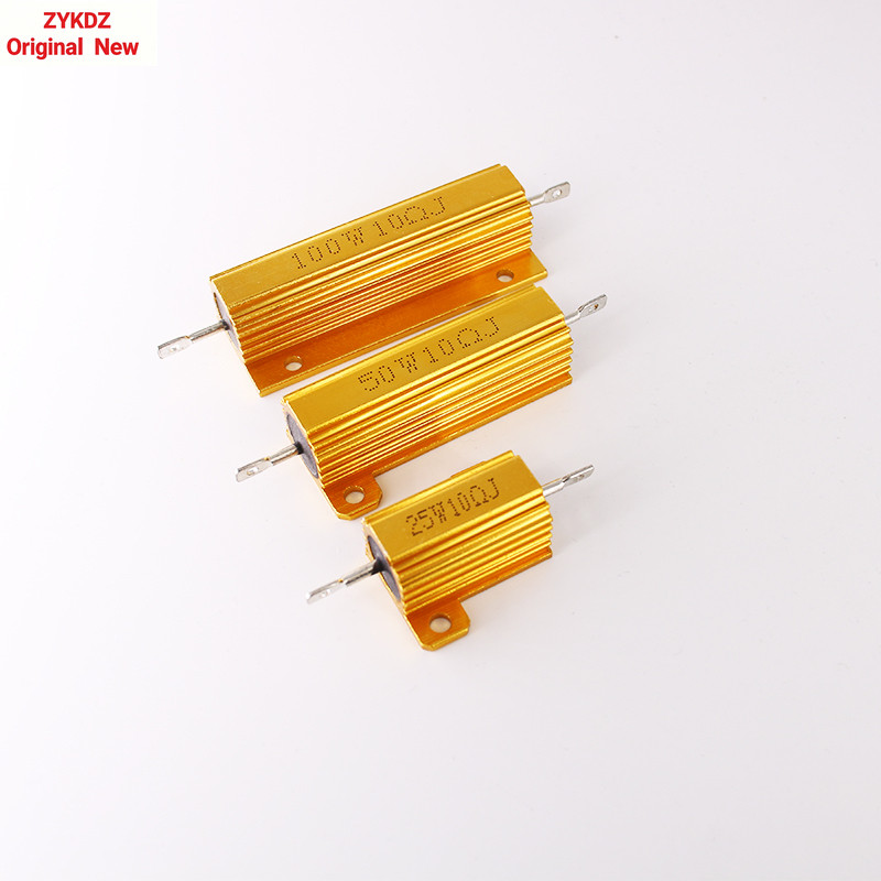 R RX24-25W/50W/100W Gold Aluminium Shell Resistor 2.5 R 2.7 R 3R 3.3 R 3.6 R 3.9 R 4R