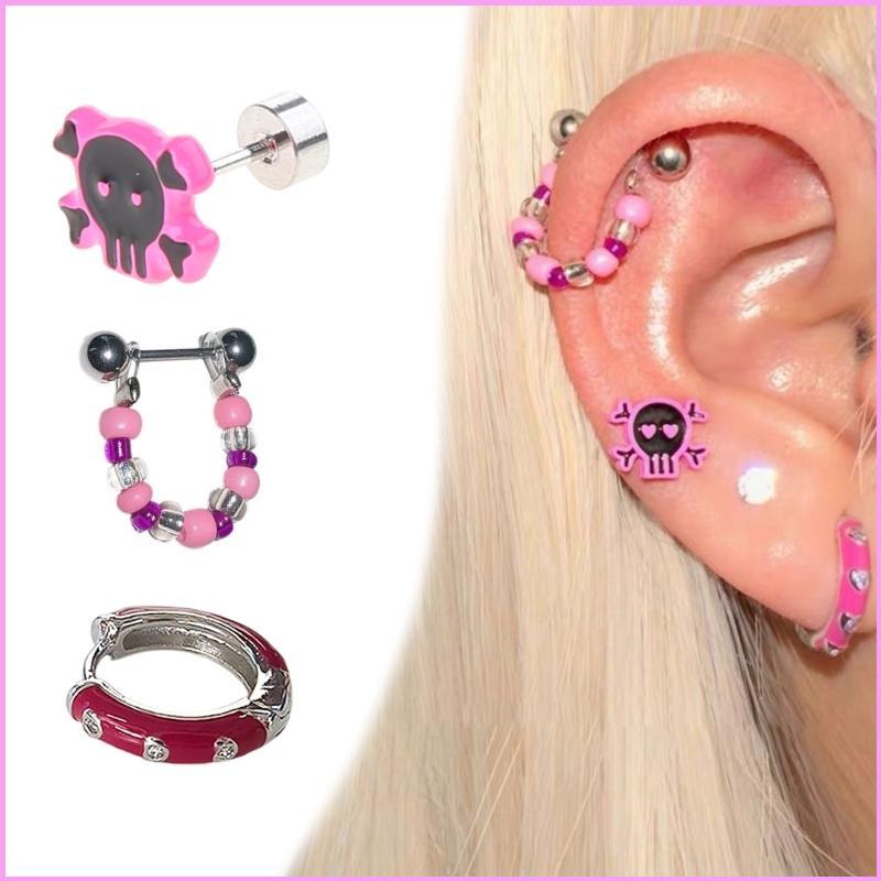 INF ประกายอุปกรณ์เสริมหู Pins หู Studs หูหัวเข็มขัดวัสดุโลหะผสมสําหรับ Egirls