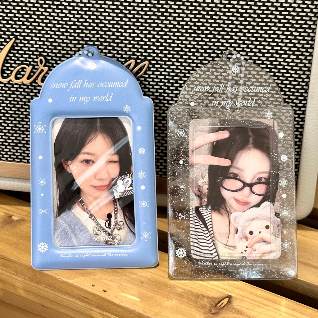 Ins สไตล์เกล็ดหิมะภาษาอังกฤษ 10 ซม.ผู้ถือบัตรโพลารอยด์ Eddie Bean อัลบั้ม Photocard Campus Card Star Chasing Storage กระเป๋านักเรียนจี้