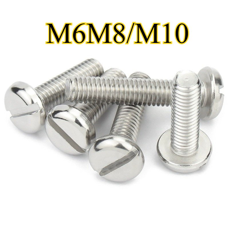 304 สแตนเลส one-slot สกรูหัวทรงกระบอก GB65 สกรู slotted หัวกลม bolt M6M8/M10YH-MB