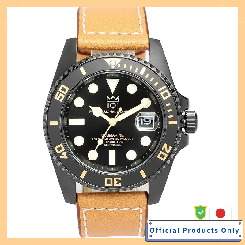 [HYAKUICHI 101] No.2 Hyakuichi Quartz Divers Watch 20 ATM Water Resistant Leather Strap Men's Watch