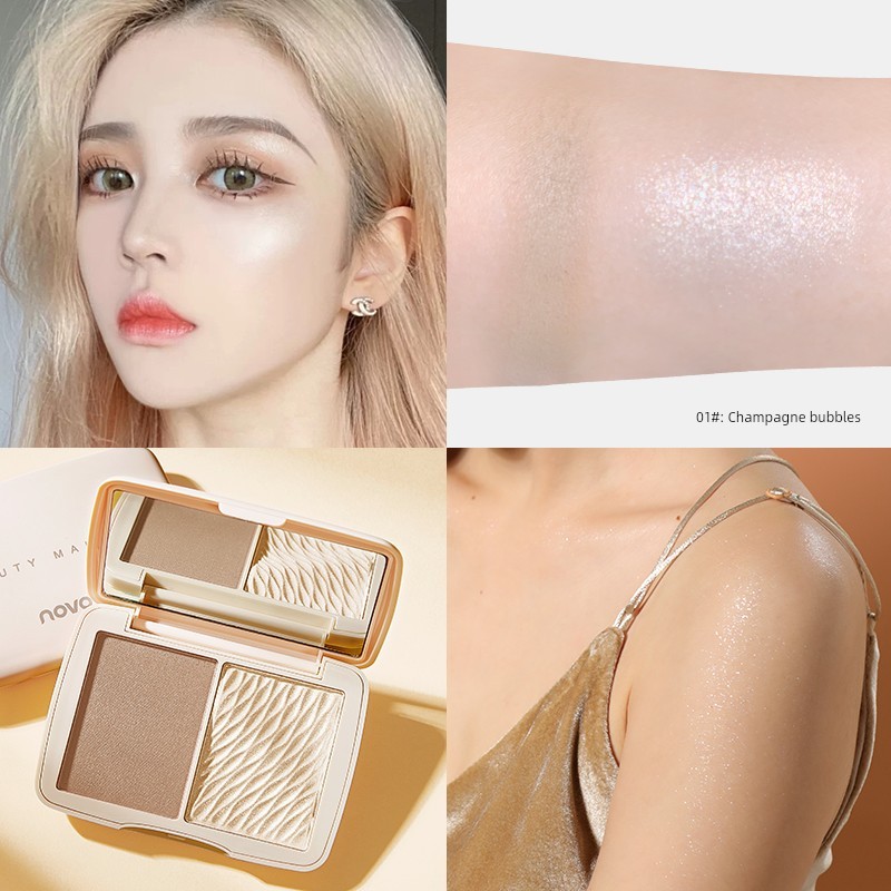 คอนทัวร์ contour NOVO Two-Color Contouring Palette Pressed Powder Blush Highlight