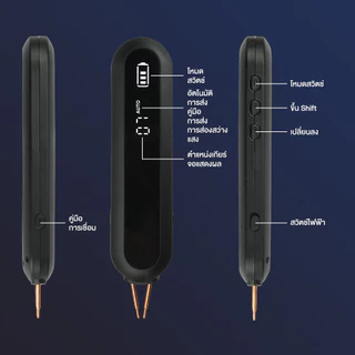 🔥เครื่องเชื่อมจุดแบตเตอรี่ 18650 แบบมือถือ ปรับกำลังได้ 12 ระดับ ไฟ LED 9 ระดับ Type-C สำหรับซ่อมโทรศัพท์ DIY⚙️