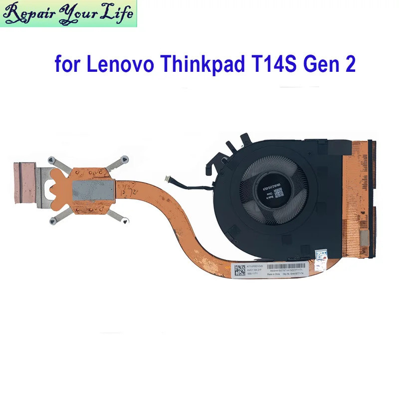 แล็ปท็อป CPU ฮีทซิงค์พัดลมสําหรับ Lenovo ThinkPad T14s Gen 2 20WM 20WN Cooling ความร้อนพัดลม 5H41B77