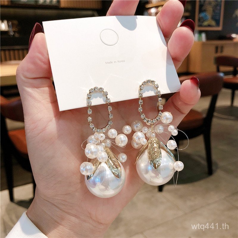 ต่างหูเพิ어ลใหญ่ Korea Mermaid Line สำหรับคนชอบสไตล์ Influencer | 97CS