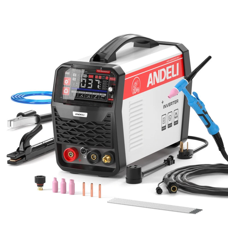 ANDELI 2024 ใหม่มาถึง TIG-250MPLC 110 V/220 V TIG MMA CLEAN เย็นพร้อมรีโมทคอนโทรลไฟฉายมัลติฟังก์ชั่น
